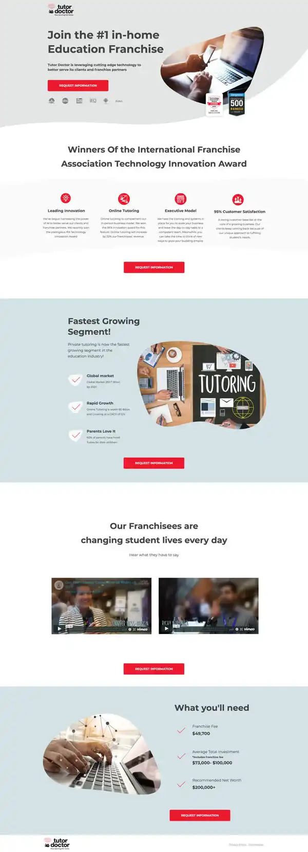 Tutor Doctor landing page