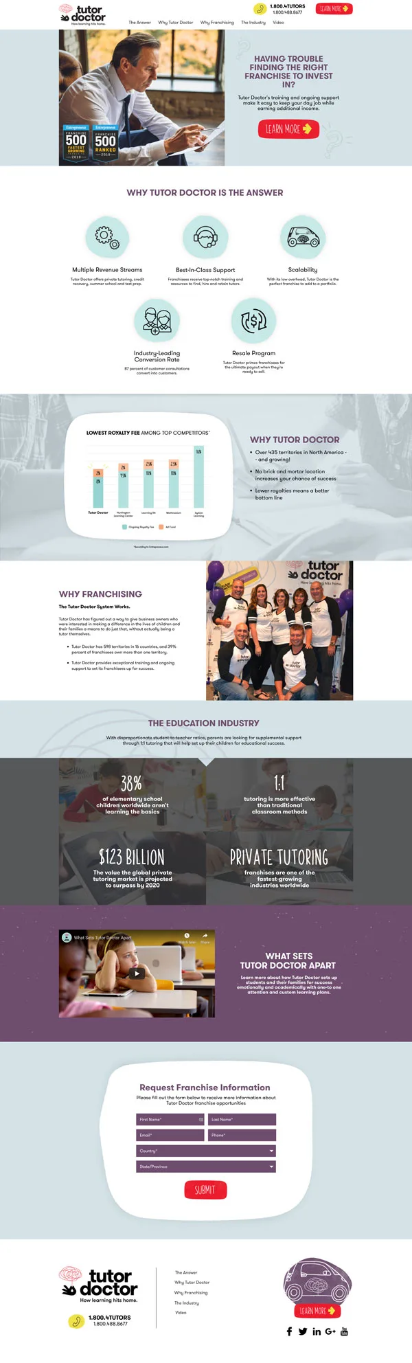 Tutor Doctor old landing page