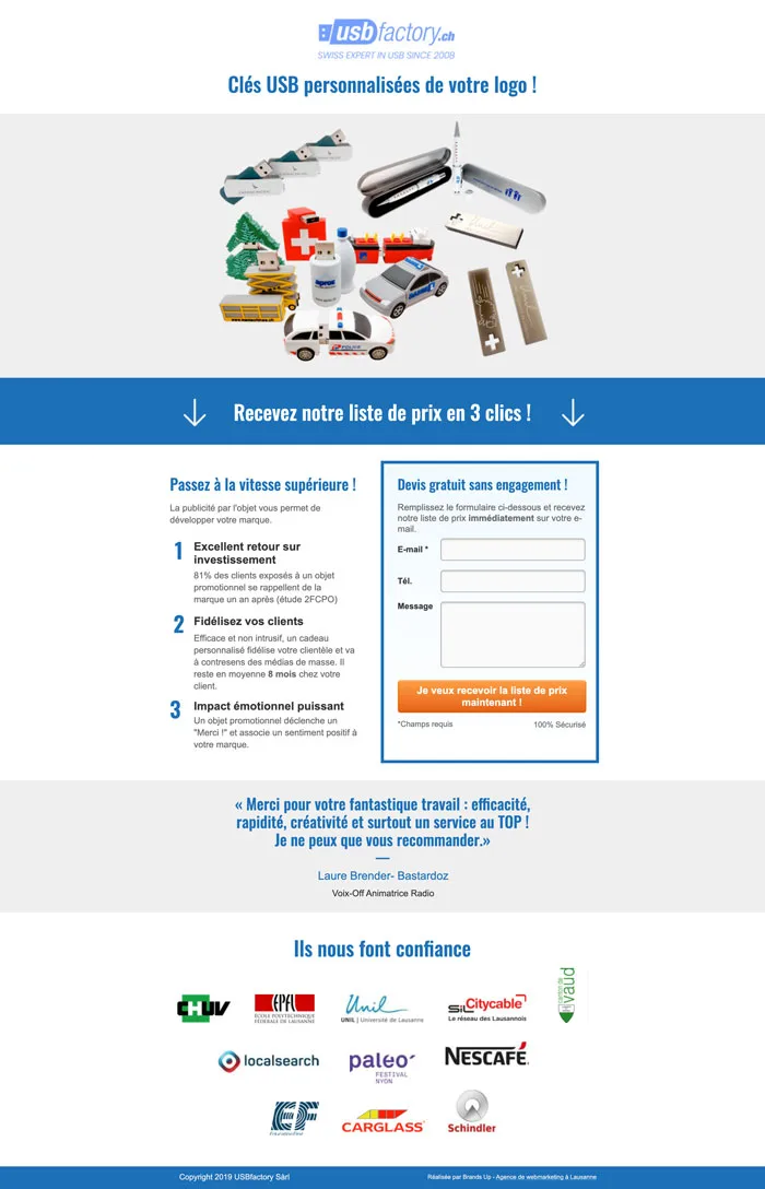 USB Factory old landing page