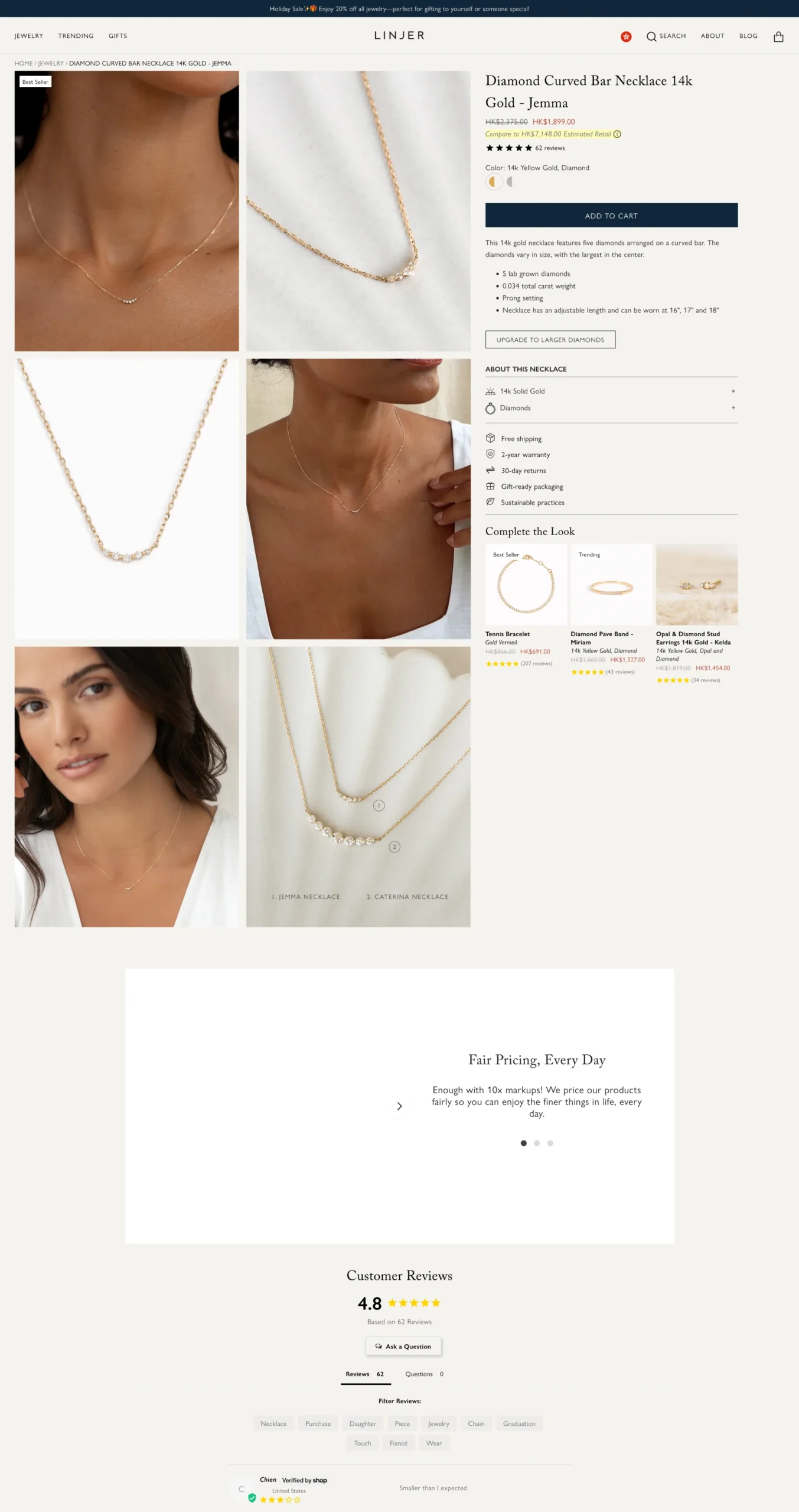 Linjer jewellery Shopify