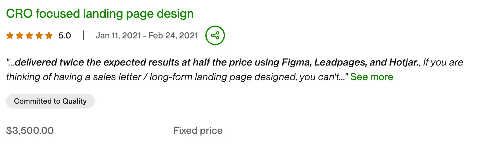 5-star Upwork review